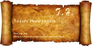 Teich Henrietta névjegykártya